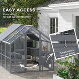 PawHut 110" L Large Catio Outdoor Cat Enclosure for Multiple Kittens, 56 sq.ft Wooden Cat House with Waterproof Cover, Walk in Kitty Cage Kennel with 2 Condos, 6 Platforms, for Backyard, Patio, Gray