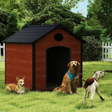EHHLY Extra Large Dog House Outdoor, Waterproof Dog Houses with Elevated Floor, Durable Resin Plastic, Dog House for Large Dog Outside(57Lx47Wx50H, Rustic Brown)
