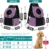 PetAmi Adjustable Cat & Dog Front Chest Carrier Backpack, Ventilated for Hiking & Camping, Max 10 lbs, Purple