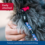 Coastal - Li’l Pals Reflective Leash - Extra-Narrow Width and E-Z Snap - Red with Reflective Bones and Triangles - 3/8” x 6’
