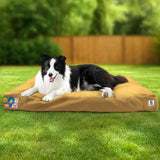 Sytopia 36-Inch Canvas Outdoor Dog Bed, Washable & Waterproof with Chew-Resistant Removable Cover, Ideal for Large & Medium Dogs for Indoor, Outdoor, Crate, or Patio Use (Yellow)