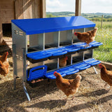GarveeTech 10-Hole Poultry Nesting Box with Bracket & Egg Collection Tray, Chicken Laying Box with Ventilation Design for Hens & Ducks, Ideal for Backyard Coops and Small Farms