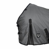 Horse Blanket 600D Ripstop Winter Turnout Blanket, 250 GSM Polyfill, 100% Waterproof & Breathable, Cold Weather Horse Blanket with Secure Fit (Grey w/Black Trim),Size-78
