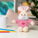 Plush Bear with Paw-Print Tee — Cute Gift for Kids & Pet Lovers