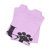 Love Paw T-Shirt — Distressed Paw Print Pet Lover Tee