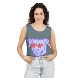 Purple Dog Graphic Tank Top — Cute Pup Illustration