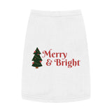 Merry & Bright Pet Tank Top — Christmas Dog Shirt with Tree Design