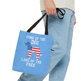 Patriotic Dog Tote Bag - Home of the Dog, Land of the Free