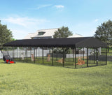 Petony 354" x 118" Large Outdoor Dog Enclosure,Heavy Duty Dog Cage with Roof,Galvanized Steel Dog Kennel Fence with Double Safety Locks