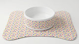 Colorful Paw Prints Essentials Bundle – Pet Bowl & Feeding Mat