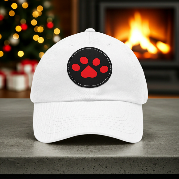 Hat with Paw Print Leather Patch - Pet Lovers
