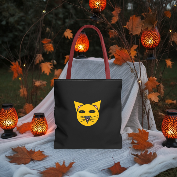 haloween cat tote bag