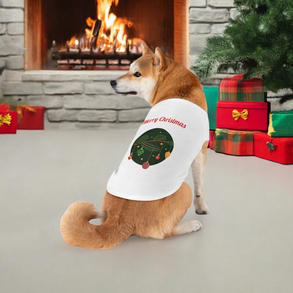 Christmas pet tank top and bandana bundle set
