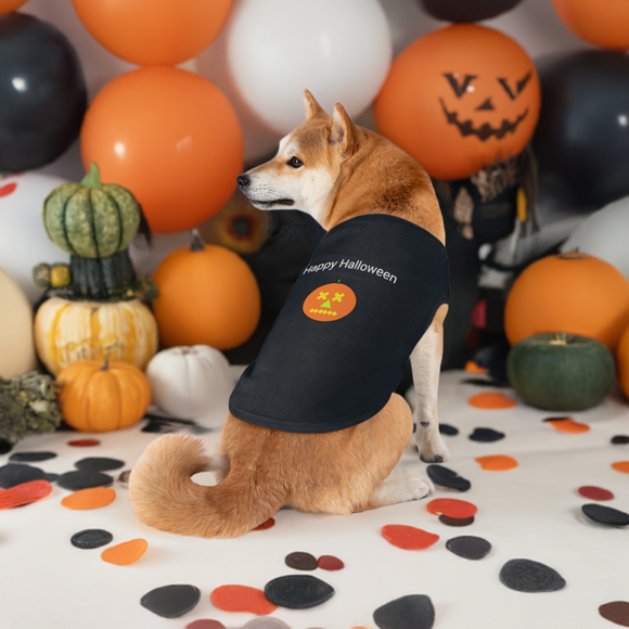 Halloween pumpkin pet tank top