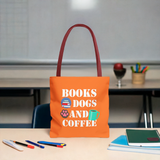 Books, Dogs, and Coffee Tote Bag - Fun Canvas Bag for Book Lovers and Dog Owners