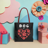 Dog Love Tote Bag - Cute Pet Paw Print Design