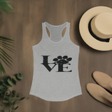 racerback tank tops for dog lovers front side