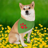 Red Pawprint Bandana Collar — Pet Bandana