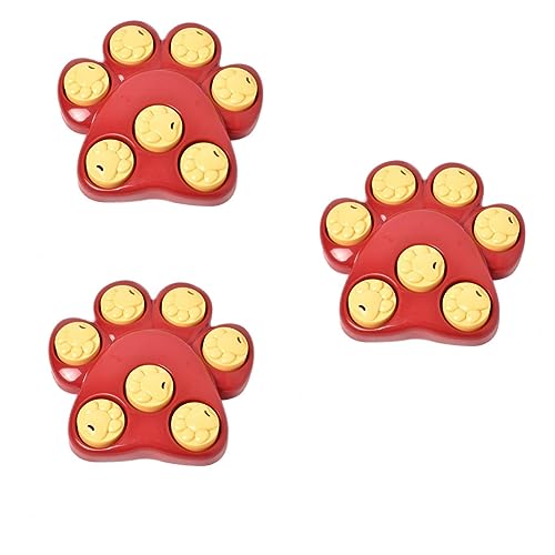 iplusmile 3pcs Doggy Toys Puzzle Toy Pets Toys Footprint Slow Food Bowl Slow Eating Feeder Dog Puzzle Eating Toys Slow Eating Feeder Pet Supplies Slow Food Bowl Red The Dog Asphyxia Juguetes