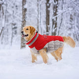 Lelepet Warm Dog Winter Coat Dog Coat Dog Cold Weather Coats Windproof Reflective Turtleneck Dog Fleece Vest with Harness Thick Fleece Dog Jacket Dog Coats for Small Medium Large Dogs, L, Red