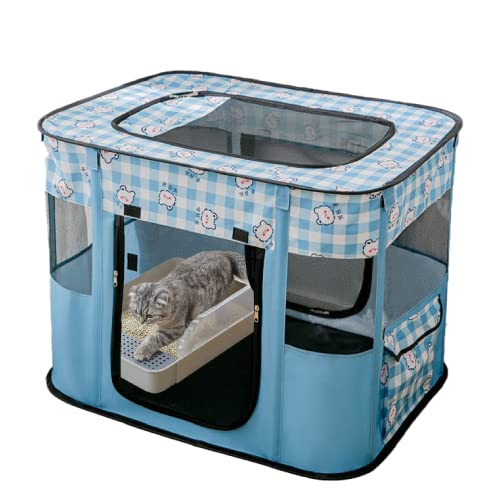 Carroza Dog and CAT pop Play Pen,Pets Houses for Dogs and Cats,Indoor&Outdoor Exercise Pen Dog Tent Puppy Playground Large (M, Bule)