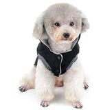 SELMAI Fleece Dog Hoodie Winter Coat for Small Boy Dog Cat Puppy Cotton Hooded Jacket Chihuahua Clothes Girl Boy Yorkie Pet Walking Outdoor Black L
