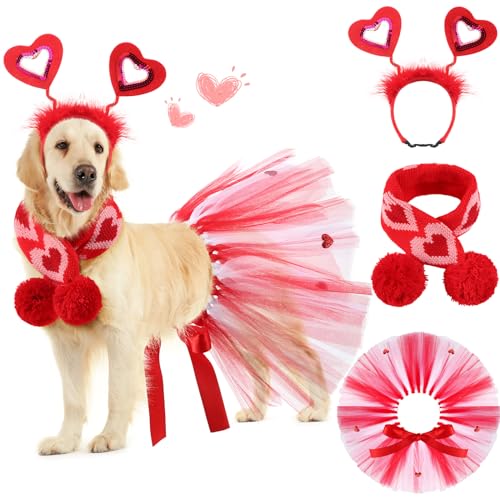 thumbnail image 2 of Valentines Day Dog Bandana 2 Pack Triangle Bibs Scarf For To Small Pattern B 2 of 12
