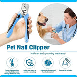 FIDEH’S Pet Grooming Kit for Dogs & Cats (Set of 4) - Includes Pet Detangler Brush, Hair Removal Brush, Nylon Collar & Nail Clippers, Cutters & Trimmers - Dog Grooming Tools & Supplies
