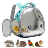 Ioview Portable Travel Small Animal Carrier Backpack Hamster Small Pet Bag Guinea Pig Carrier Bird Backpack Turtle Carrier Rabbit Cage Bird Rabbit Guinea Pig Squirrel Breathable Hangbag (Green)