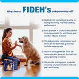 FIDEH’S Pet Grooming Kit for Dogs & Cats (Set of 4) - Includes Pet Detangler Brush, Hair Removal Brush, Nylon Collar & Nail Clippers, Cutters & Trimmers - Dog Grooming Tools & Supplies