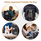 Lekereise Pet Carrier Backpack Expandable Cat Backpack for Small Dogs Cats, Dog Backpack Bag with Breathable Mesh and Inner Safety Leash, Black
