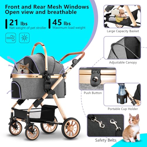 dog stroller canada Ingborsa Pet Stroller, Dog Stroller for Medium Small Dog with Storage – Dog Pawshop