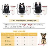 WOYYHO Pet Dog Carrier Backpack Puppy Dog Travel Carrier Front Pack Breathable Head-Out Backpack Carrier for Small Dogs Cats Rabbits (M (up to 10 lbs), Black)