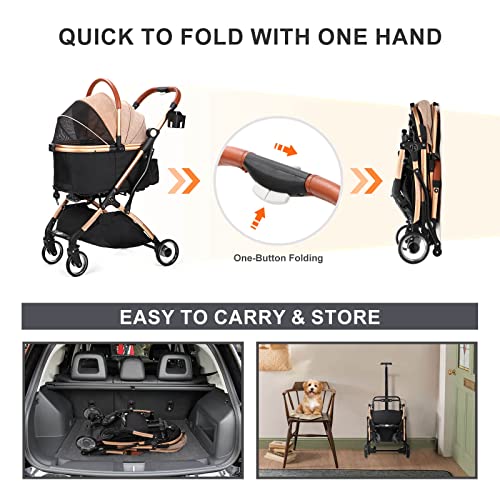 skisopgo dog stroller SKISOPGO 3 in 1 Foldable Pet Stroller for Small Medium Dogs Cats, No-Z – Dog Pawshop