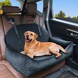 Dog Car Seat Bed for Large/Medium Dog or 2 Small Dogs, Pet Booster Seat for Dog/Cat Travel Safety,Soft Fabric and Non-Slip Base,Pet Car Seat Sofa can be Disassembled and Easy to Clean(Black)