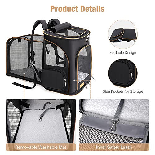 bark and meow premium pet backpack travel carrier Lekereise Expandable Cat Backpack for Small Dogs – Dog Pawshop DELTA this expandable cat carrier Top Tips for Saltwater Color:Apple Yellow