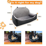 Dog Car Seat Bed for Large/Medium Dog or 2 Small Dogs, Pet Booster Seat for Dog/Cat Travel Safety,Soft Fabric and Non-Slip Base,Pet Car Seat Sofa can be Disassembled and Easy to Clean(Black)