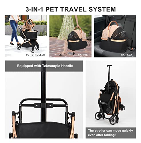 pet gear travel lite stroller SKISOPGO 3 in 1 Foldable Pet Stroller for Small Medium Dogs Cats, No-Z – Dog Pawshop