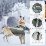 PUMYPOREITY Dog Coat, Warm Dog Jackets for Small Dogs, Reflective Dog Winter Coat, Waterproof Dog Snow Jacket,Thicken Fleece Lining Dog Vest, Windproof Dog Coats with Adjustable Buckle, Grey, XS