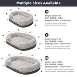 Pettycare 38 inches Memory Foam Dog Beds for Large Dogs, Orthopedic Dog Bed Washable with Removable Cover and Waterproof Liner, Couch Pet Bed Sofa with Sides and Nonskid Bottom, Fits up to 75lbs, Grey