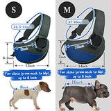 AOFOOK Dog Cat Sling Carrier, Keep Pet Safe in Carrier，Adjustable Padded Shoulder Strap, with Mesh Pocket for Outdoor Travel (S - Up to 5 lbs, Royal Blue - Grey)