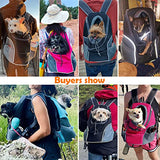 WOYYHO Pet Dog Carrier Backpack Puppy Dog Travel Carrier Front Pack Breathable Head-Out Backpack Carrier for Small Dogs Cats Rabbits (M (up to 10 lbs), Black)
