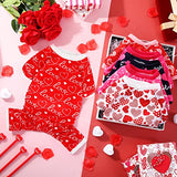 6 Pack Valentines Dog Pajamas Heart Pattern Dog Clothes Dog Costumes for Small Medium Large Puppy Dog Cat Valentines Party Cosplay (Medium)