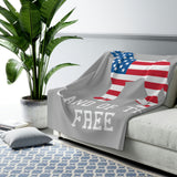 Sherpa Fleece Blanket Home of the dog land of the free