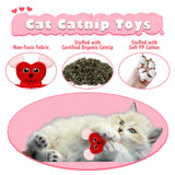 Lepawit 6 Pack Valentine's Day Cat Toys, Catnip Toys with Bells, Heart Shape Valentines Day Gifts for Indoor Cats & Kitten & Kitty