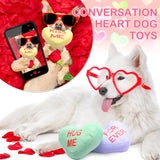 PullCrease 12 Pieces Valentines Day Dog Toy Valentine Heart Gifts for Dogs Conversation Heart Squeak Dog Toys for Small Medium Large Puppy Dogs Teething Chew Toys Valentines Day Pet Costume